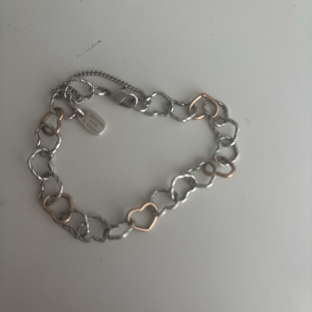 James Avery Silver and Gold Heart Bracelet